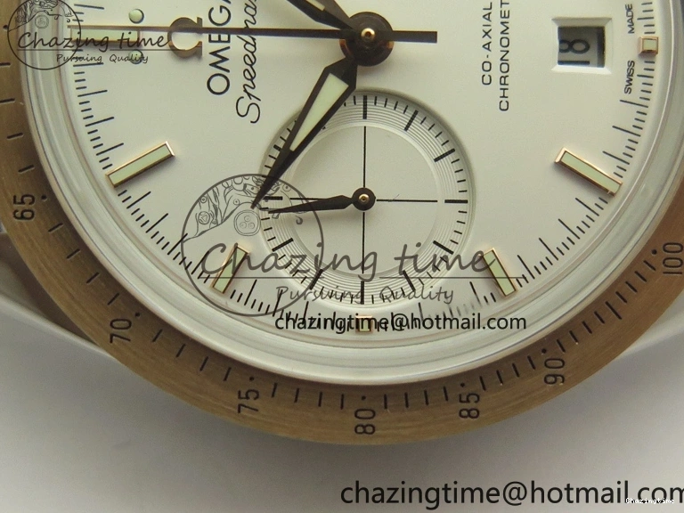 0324 Minimalist Speedmaster ’57 Co-Axial SS RG OMF 1:1 Best Edition White Dial On Leather Strap A9300 (Free Leather Strap) 8072